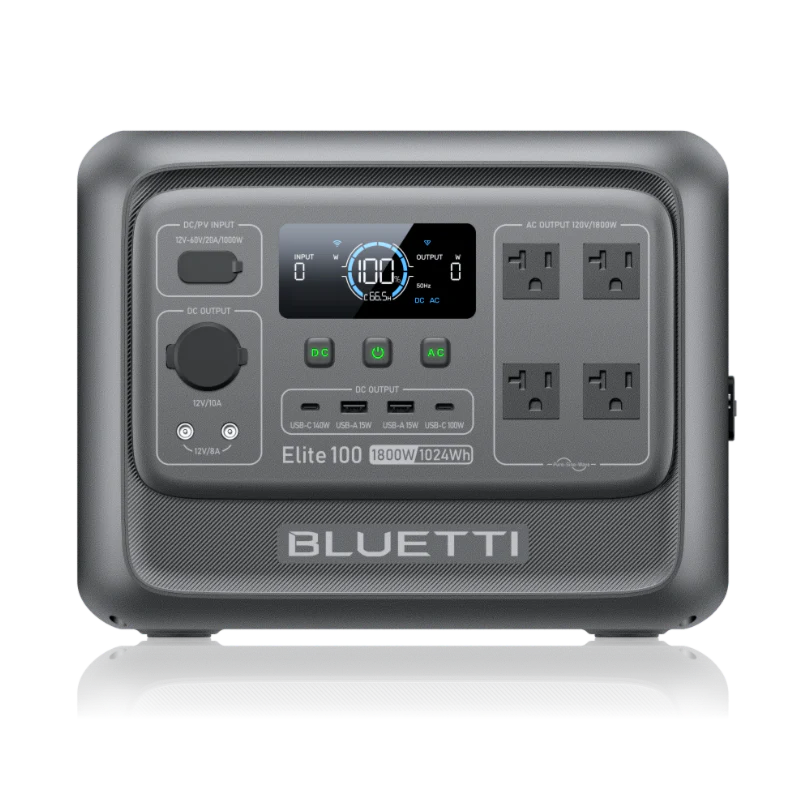The BLUETTI Elite 100 V2 is rated at 1024Wh with 1800W AC output. 