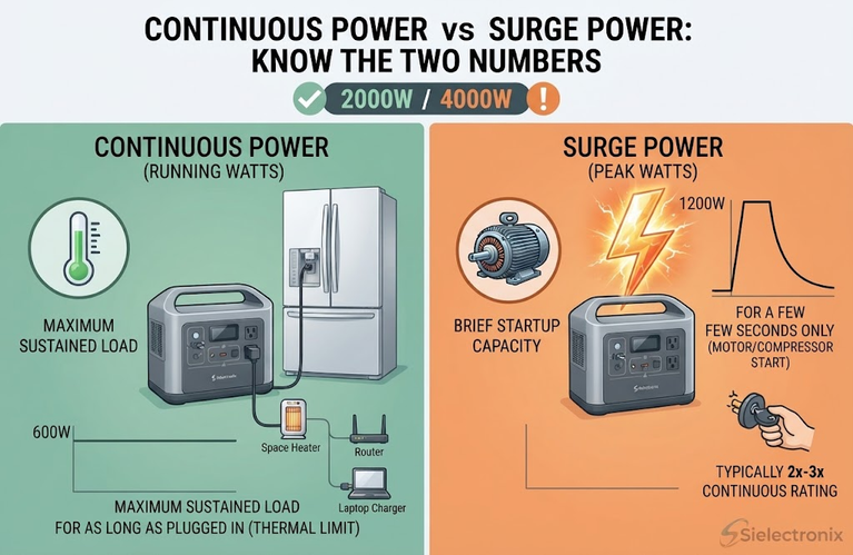 Continuous Power vs Surge Power